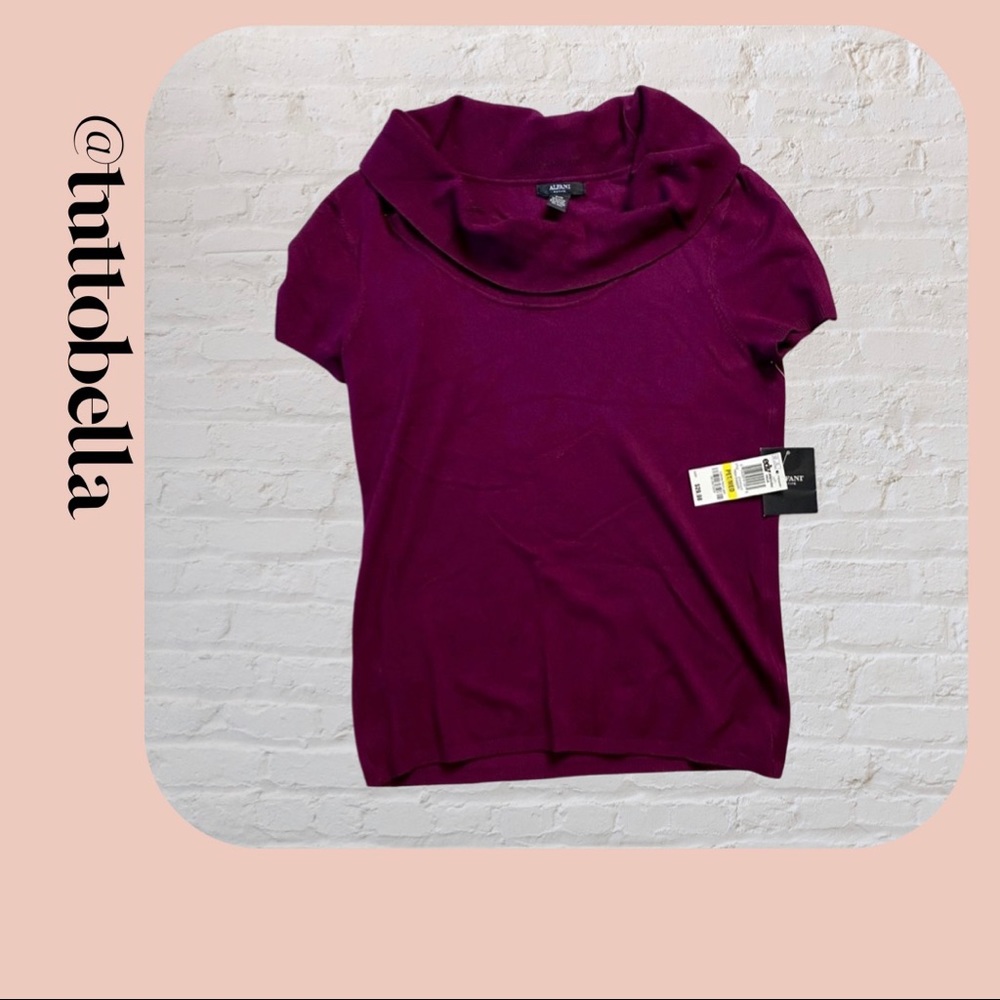 NWT Alfani Petite Cowlneck Short Sleeve Sweater